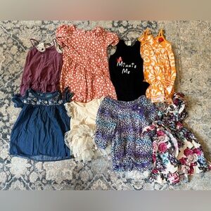 4T or XS Girls Bundle of 8 Dresses & Long Tops ~Carters, WonderNation, Gap